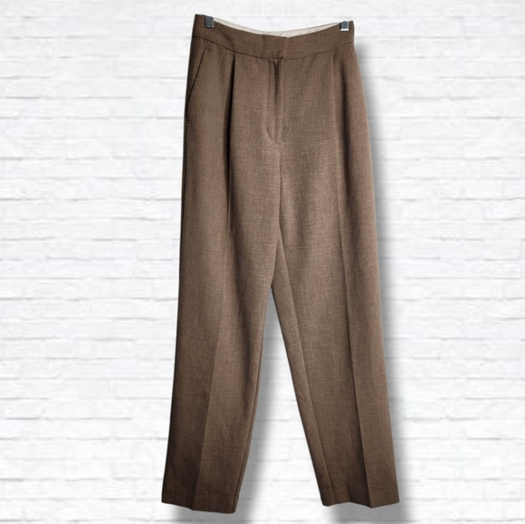 Aritzia Wilfred Ibiza High Rise Pleated Trouser Pants Size 4 In Heather Bisque - Picture 2 of 16
